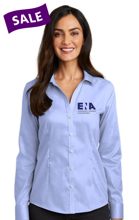 ENA Womens Pinpoint Oxford Shirt Vintage Navy-MED