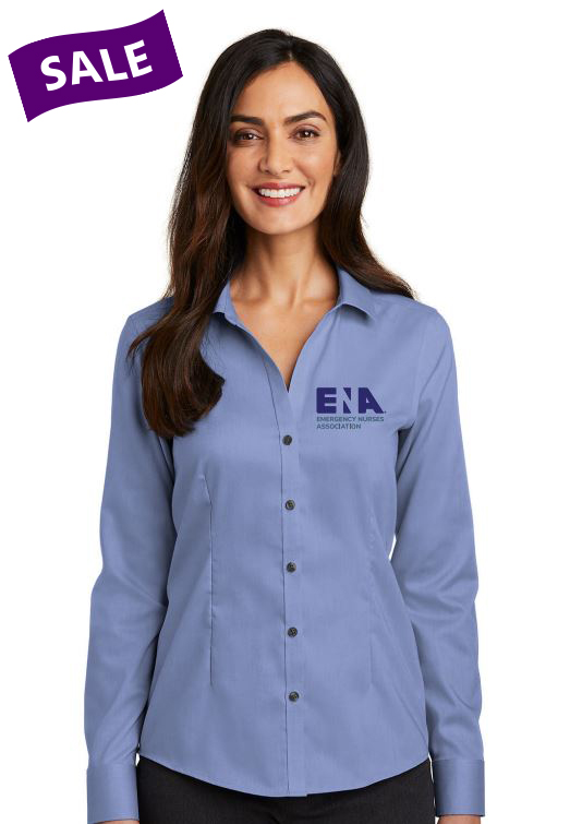 ENA Womens Pinpoint Oxford Shirt - Blue LRG