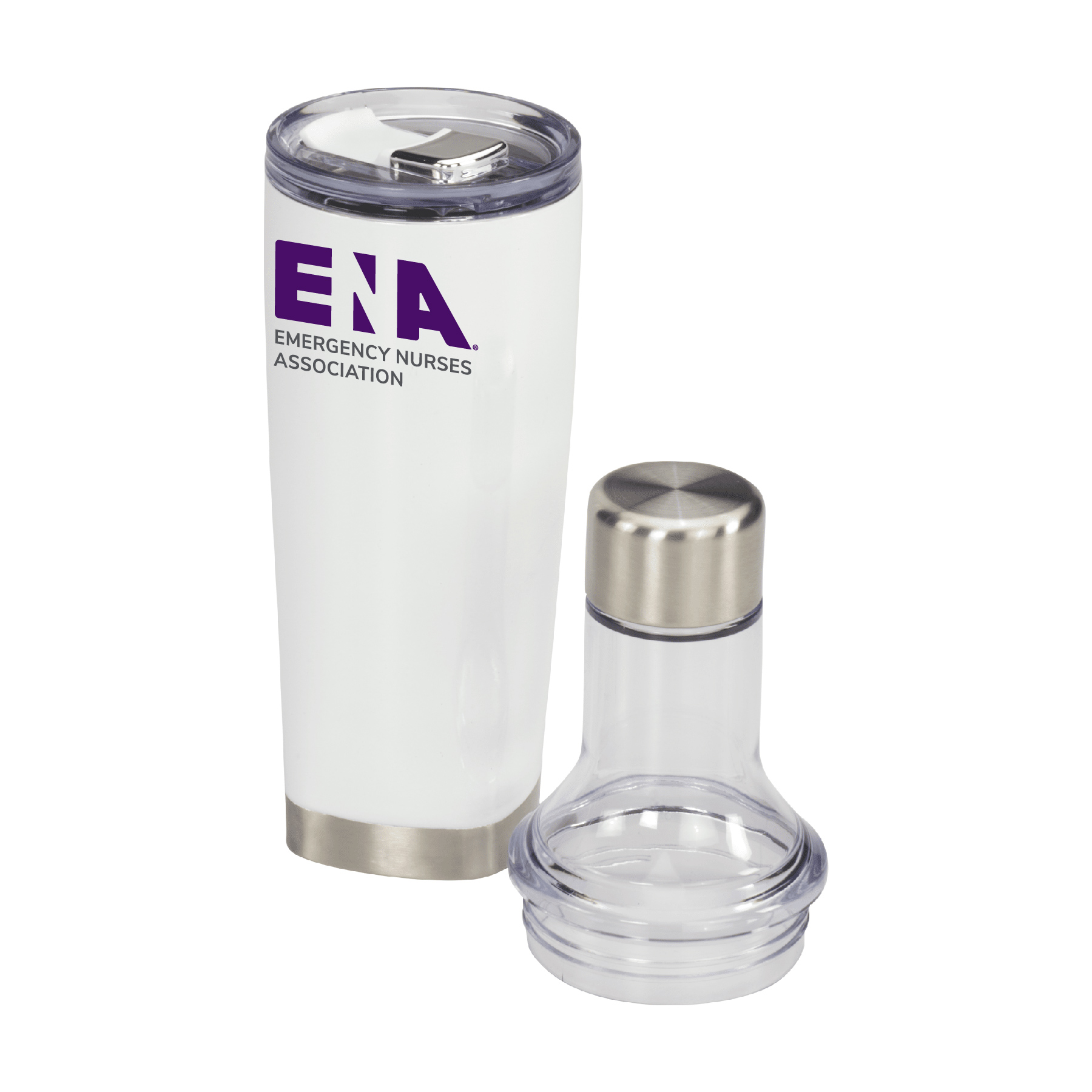 ENA White Duo Copper Vacuum Bottle and Tumbler