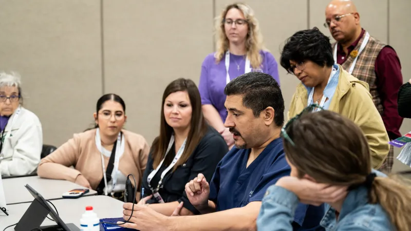 group of nurses in a session
