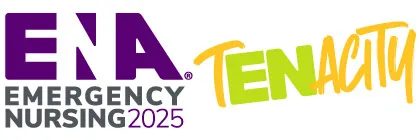ENA Emergency Nursing 2025 logo with the event theme “Tenacity” in bold green and orange stylized text.